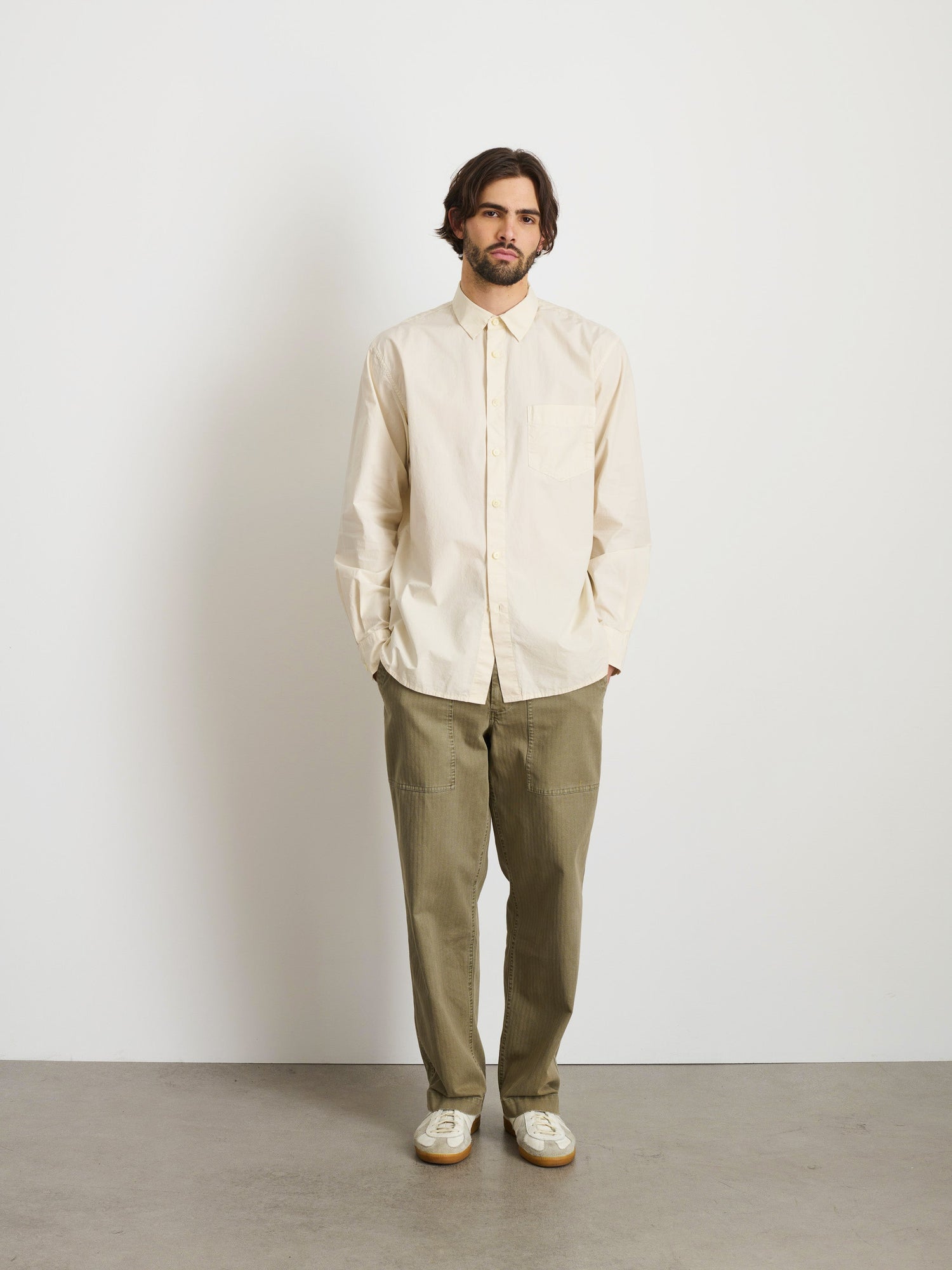Men | Easy Shirt | Cotton Poplin Stone