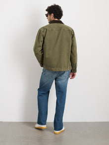 Men | Lined Work Jacket | Cotton Herringbone Field Olive