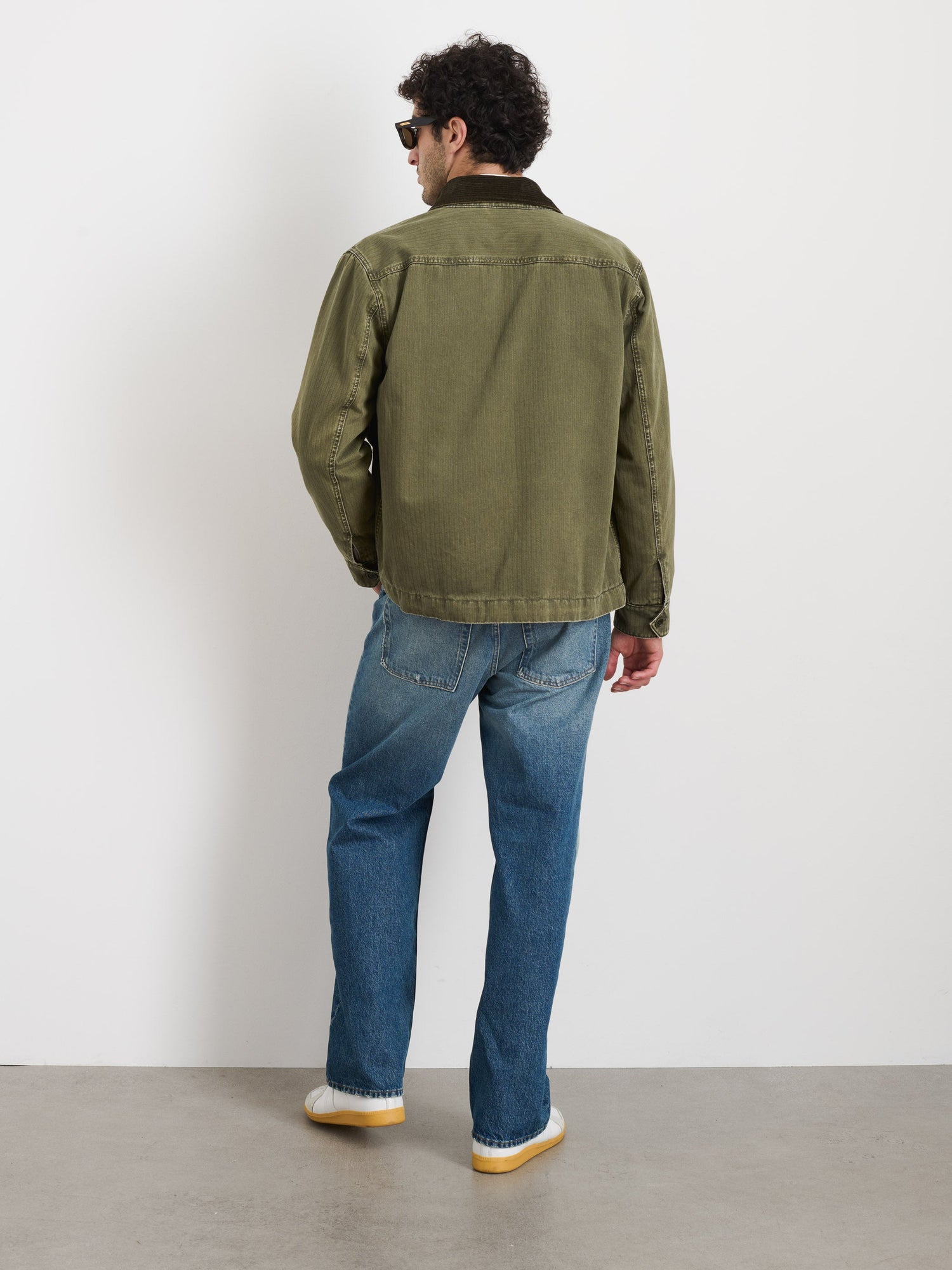Men | Lined Work Jacket | Cotton Herringbone Field Olive