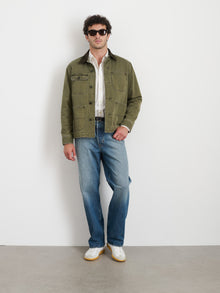 Men | Lined Work Jacket | Cotton Herringbone Field Olive