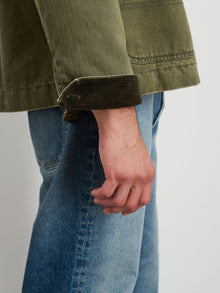 Men | Lined Work Jacket | Cotton Herringbone Field Olive
