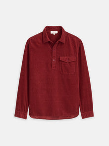 Men | Carter Popover Shirt | Fine Wale Corduroy Dark Currant