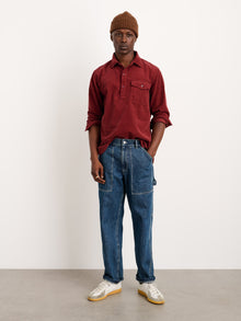 Men | Carter Popover Shirt | Fine Wale Corduroy Dark Currant