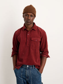 Men | Carter Popover Shirt | Fine Wale Corduroy Dark Currant