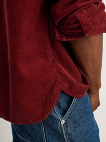 Men | Carter Popover Shirt | Fine Wale Corduroy Dark Currant