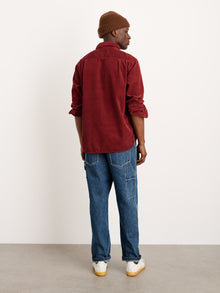 Men | Carter Popover Shirt | Fine Wale Corduroy Dark Currant