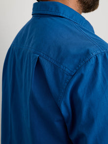 Men | Popover Shirt | Cotton Twill Washed Cobalt