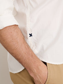 Men | Popover Shirt | Cotton Twill White