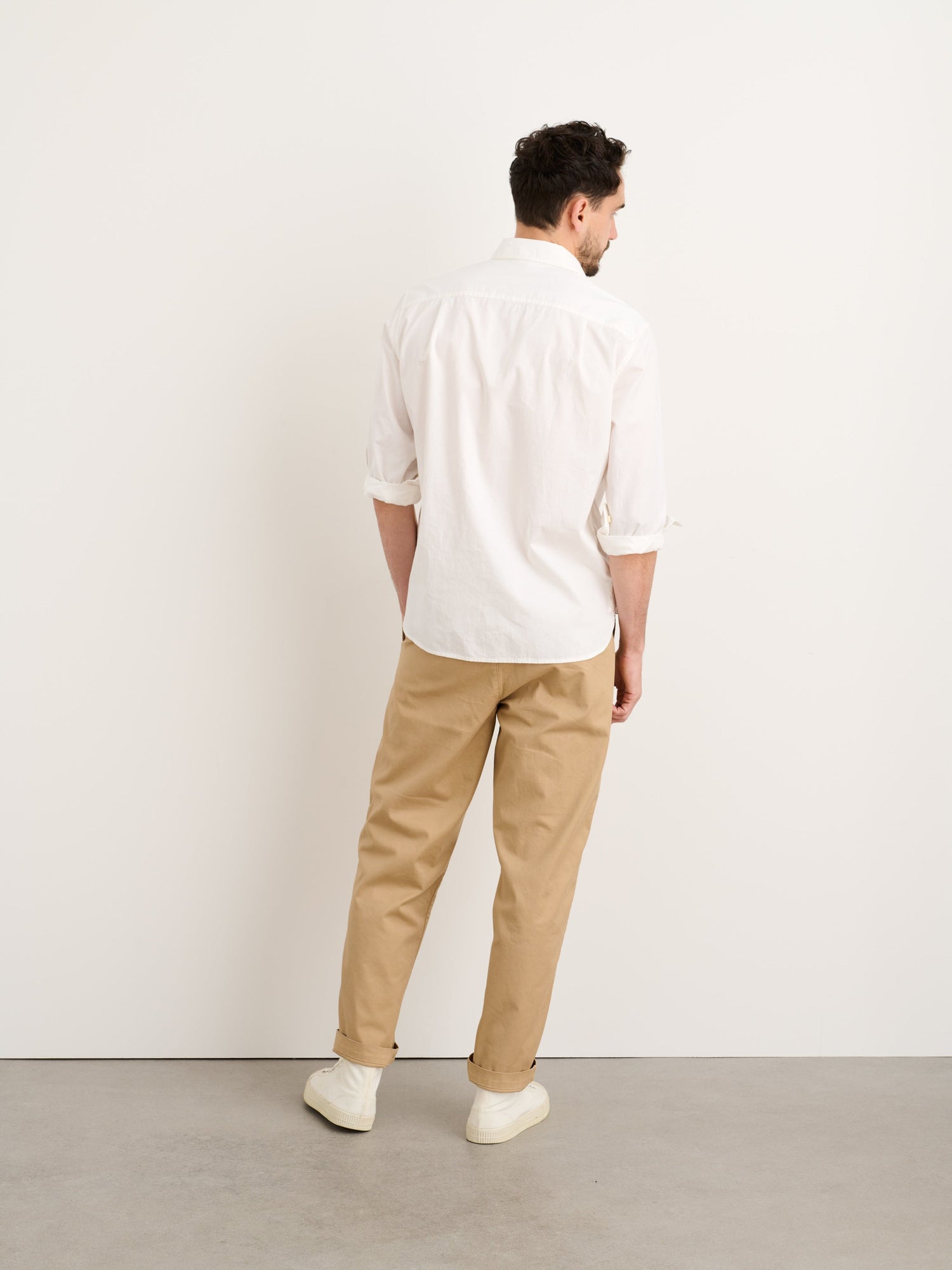 Men | Popover Shirt | Cotton Twill White