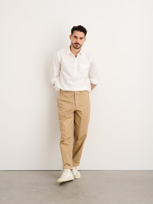 Men | Popover Shirt | Cotton Twill White