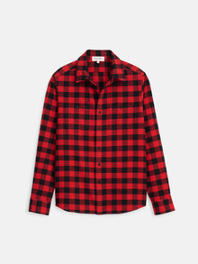Unisex | Work Shirt | Plaid Flannel Red x Black