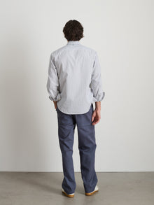 Men | Mill Shirt | Ticking Stripe Ivory x Blue x Navy Stripe