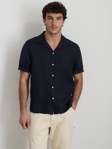 Unisex | Camp Shirt | Linen Dark Navy