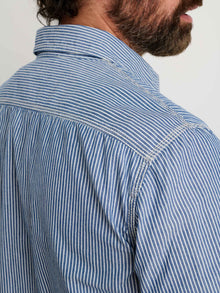 Men | Work Shirt | Stripe Blue x White