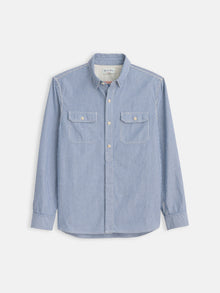 Men | Work Shirt | Stripe Blue x White