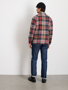 Men | Chore Shirt | Vintage Wash Flannel Red x Navy Plaid