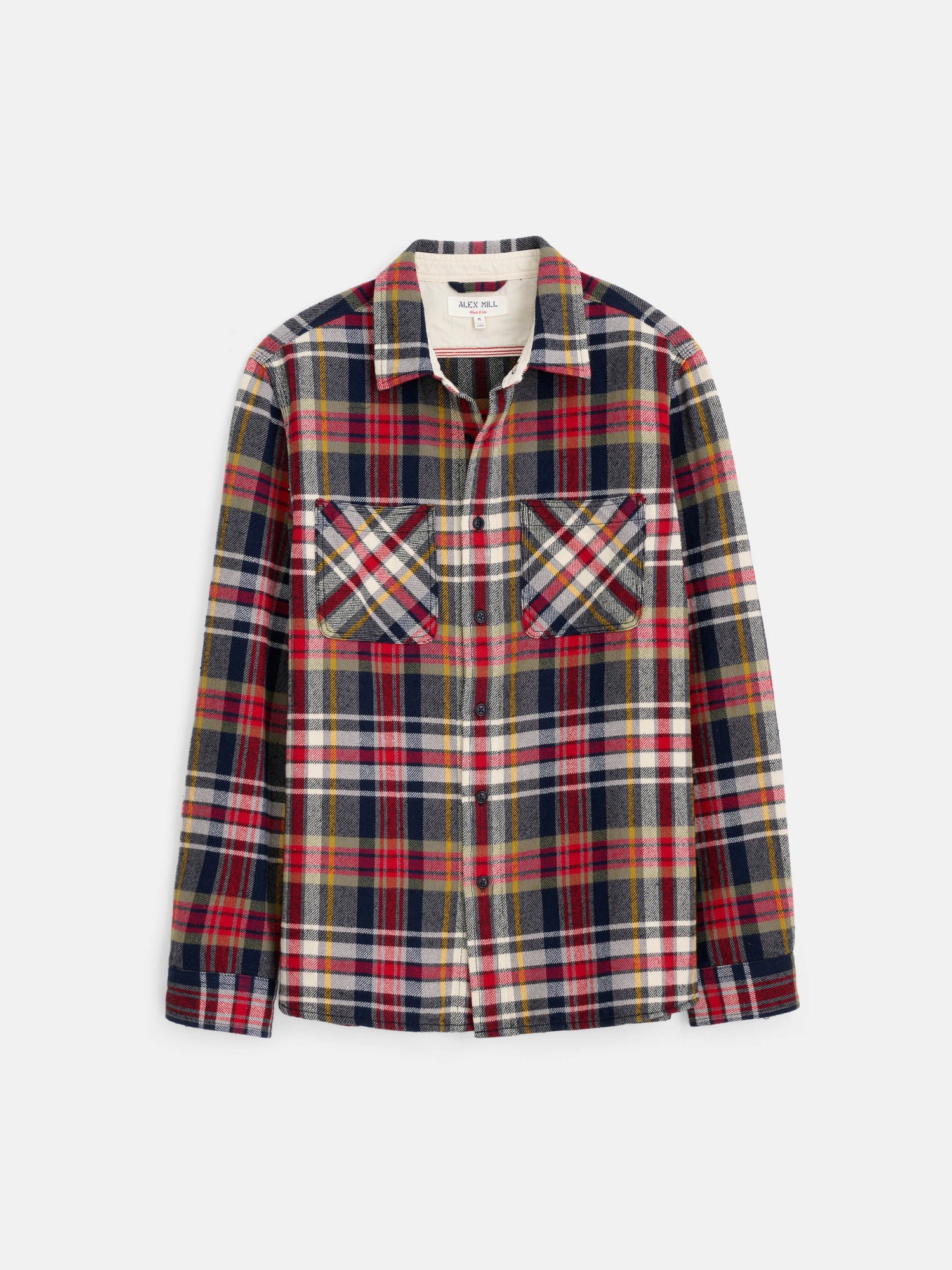 Men | Chore Shirt | Vintage Wash Flannel Red x Navy Plaid