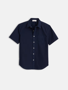 Men | Short Sleeve Mill Shirt | Cotton Poplin Dark Navy