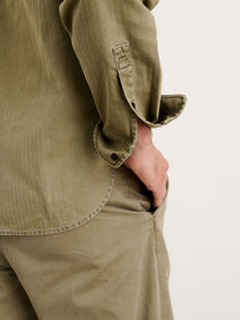 Men | Ryder Popover | Cotton Herringbone Faded Olive