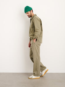 Men | Ryder Popover | Cotton Herringbone Faded Olive
