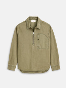 Men | Ryder Popover | Cotton Herringbone Faded Olive