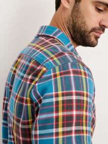 Men | Chore Shirt | Blue Plaid Flannel Bright Blue