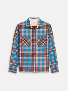 Men | Chore Shirt | Blue Plaid Flannel Bright Blue