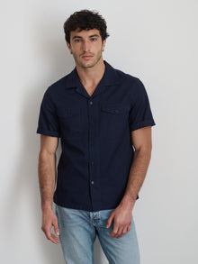 Men | Utility Camp Shirt | Lightweight Twill Dark Navy