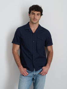 Men | Utility Camp Shirt | Lightweight Twill Dark Navy