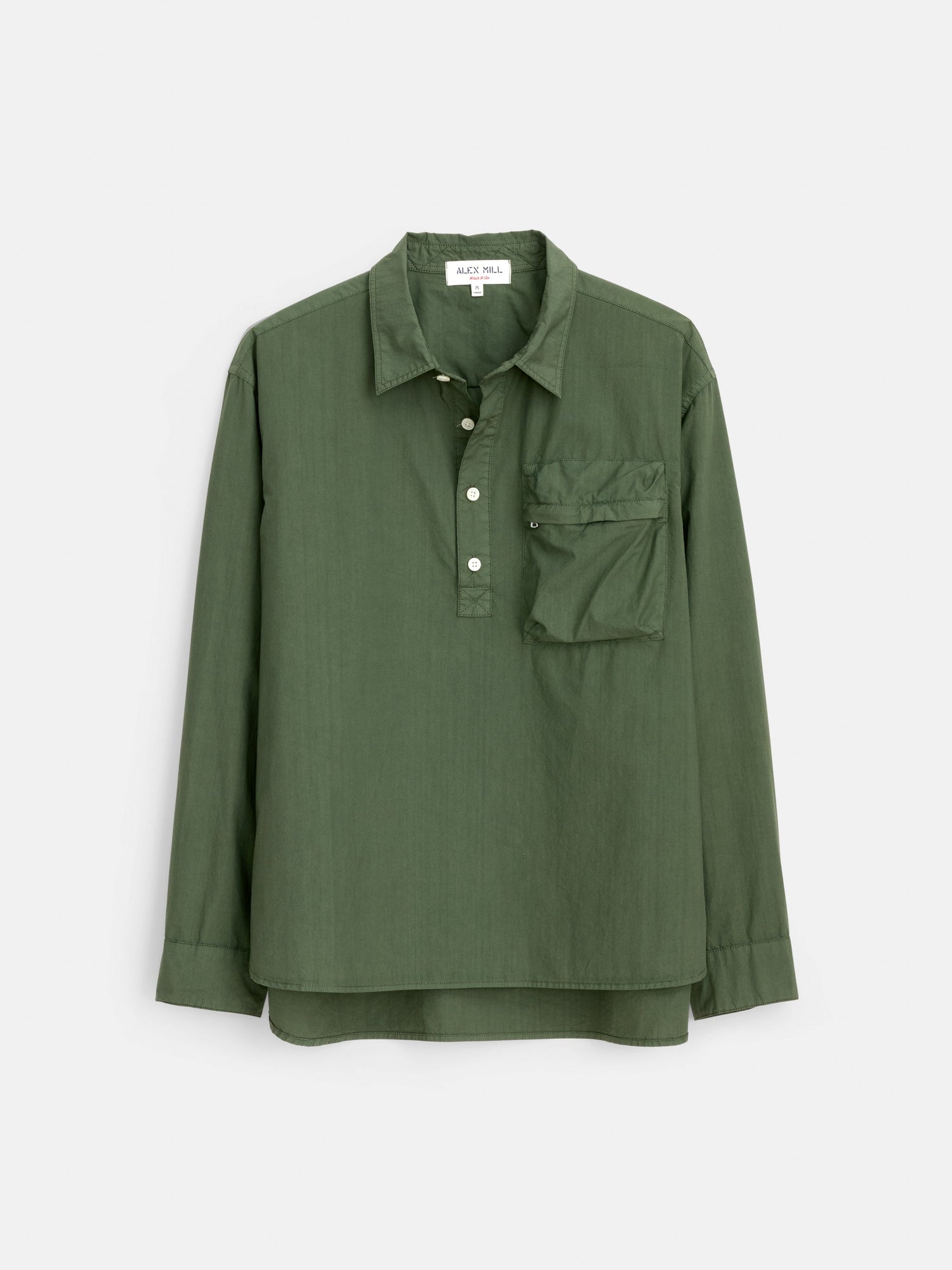 Men | Leo Popover | Paper Cotton Faded Olive