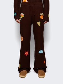 Men | CASABLANCA | Crochet Trousers With Patches | Brown