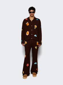 Men | CASABLANCA | Crochet Trousers With Patches | Brown