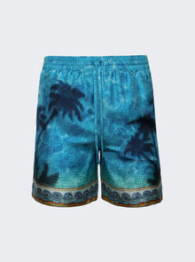 Men | CASABLANCA | Caustics Emblem Shorts | Turquoise