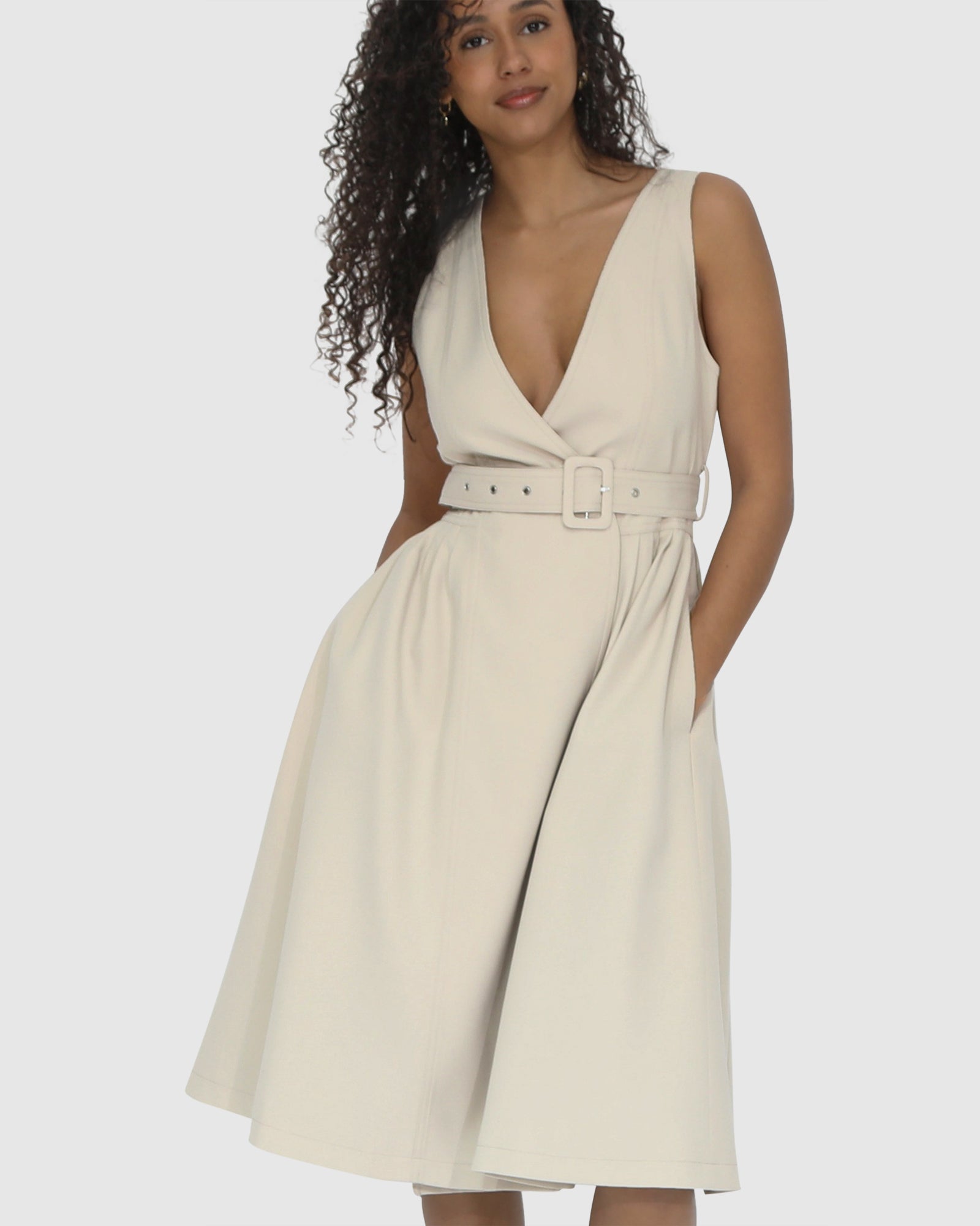 Women | Miss Independence Midi Dress | Sand