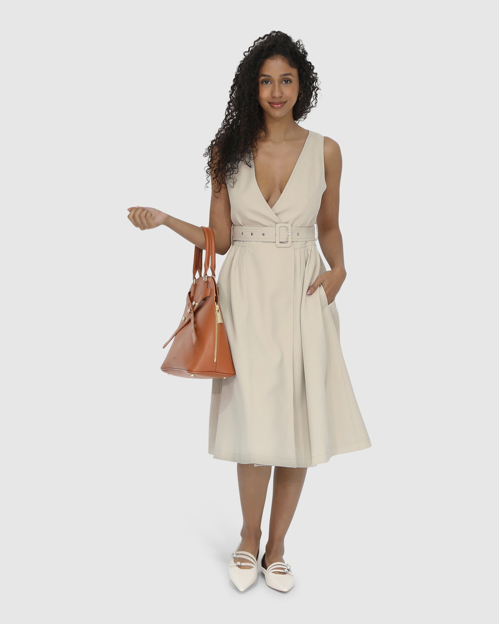 Women | Miss Independence Midi Dress | Sand