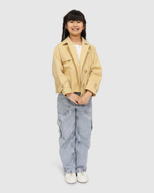 Kids | Matilda Cropped Trench Jacket | Khaki