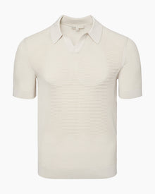 Mens | Mesh Knit Polo | Stone