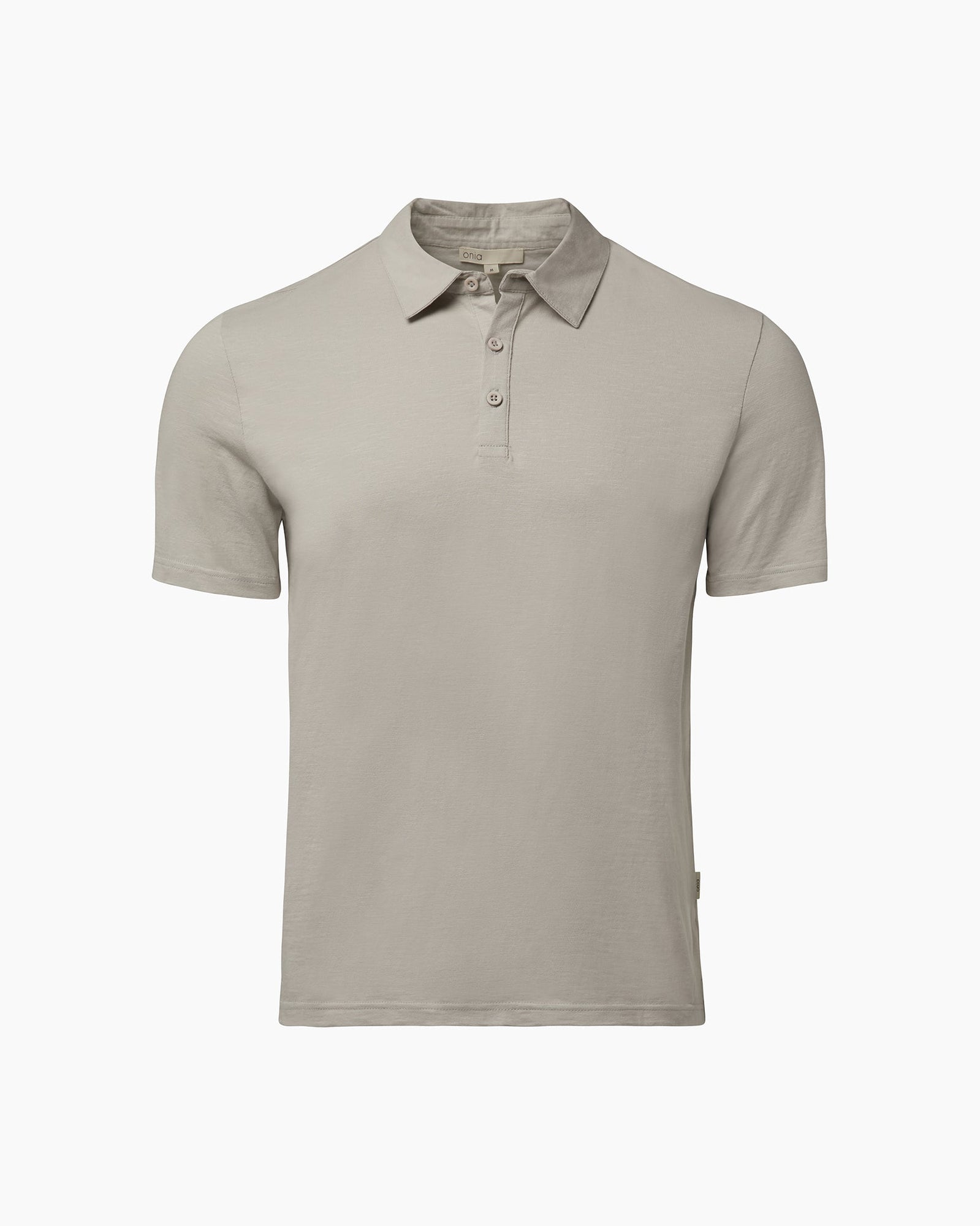 Mens | Slub Short Sleeve Polo | Light Gray