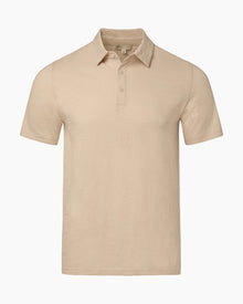 Mens | Slub Short Sleeve Polo | Stone