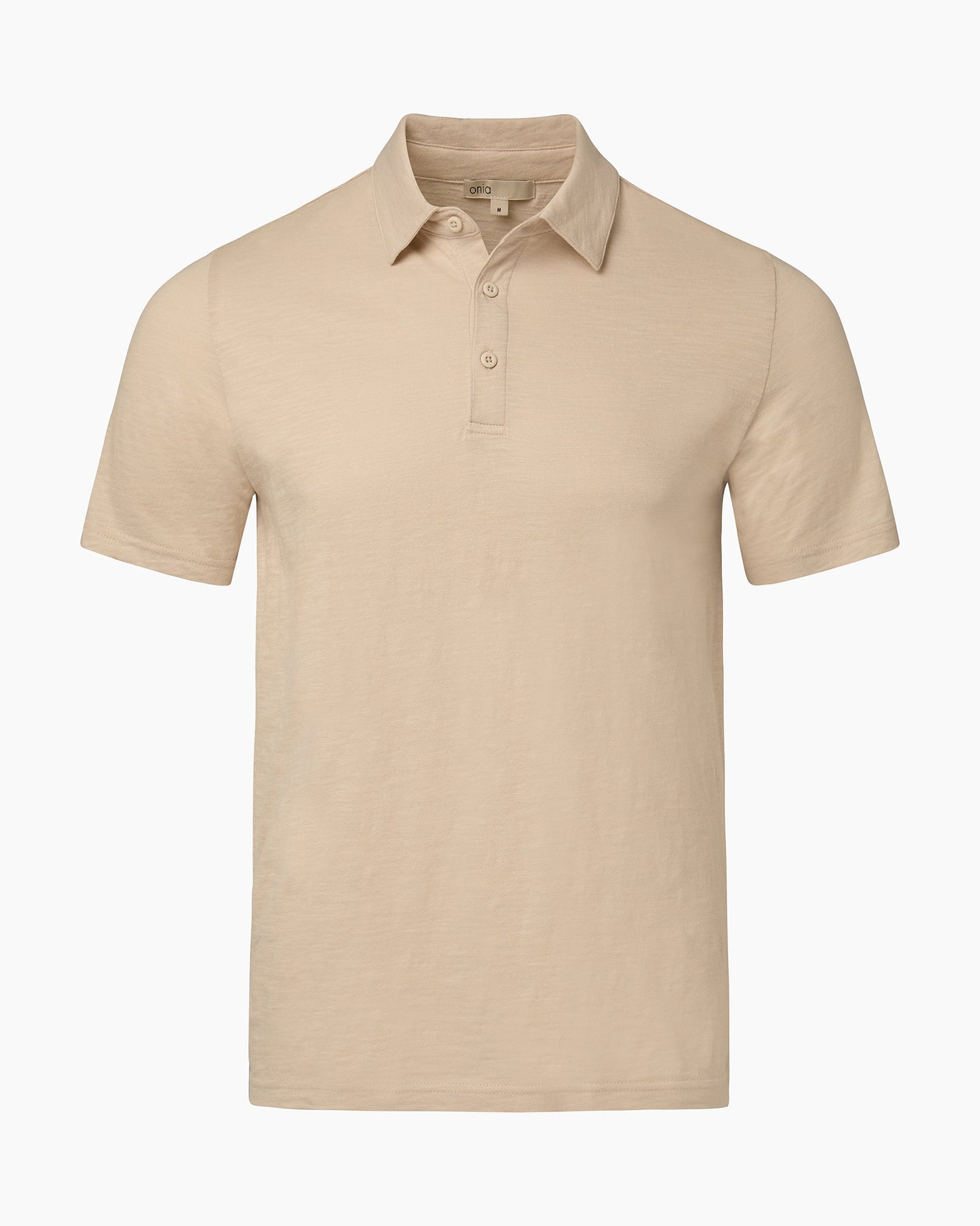 Mens | Slub Short Sleeve Polo | Stone