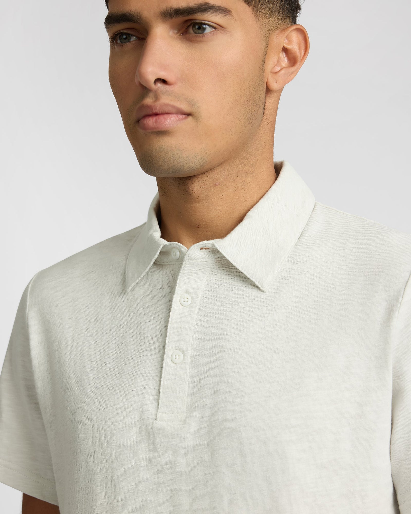 Mens | Heavyweight Slub Polo | Bone