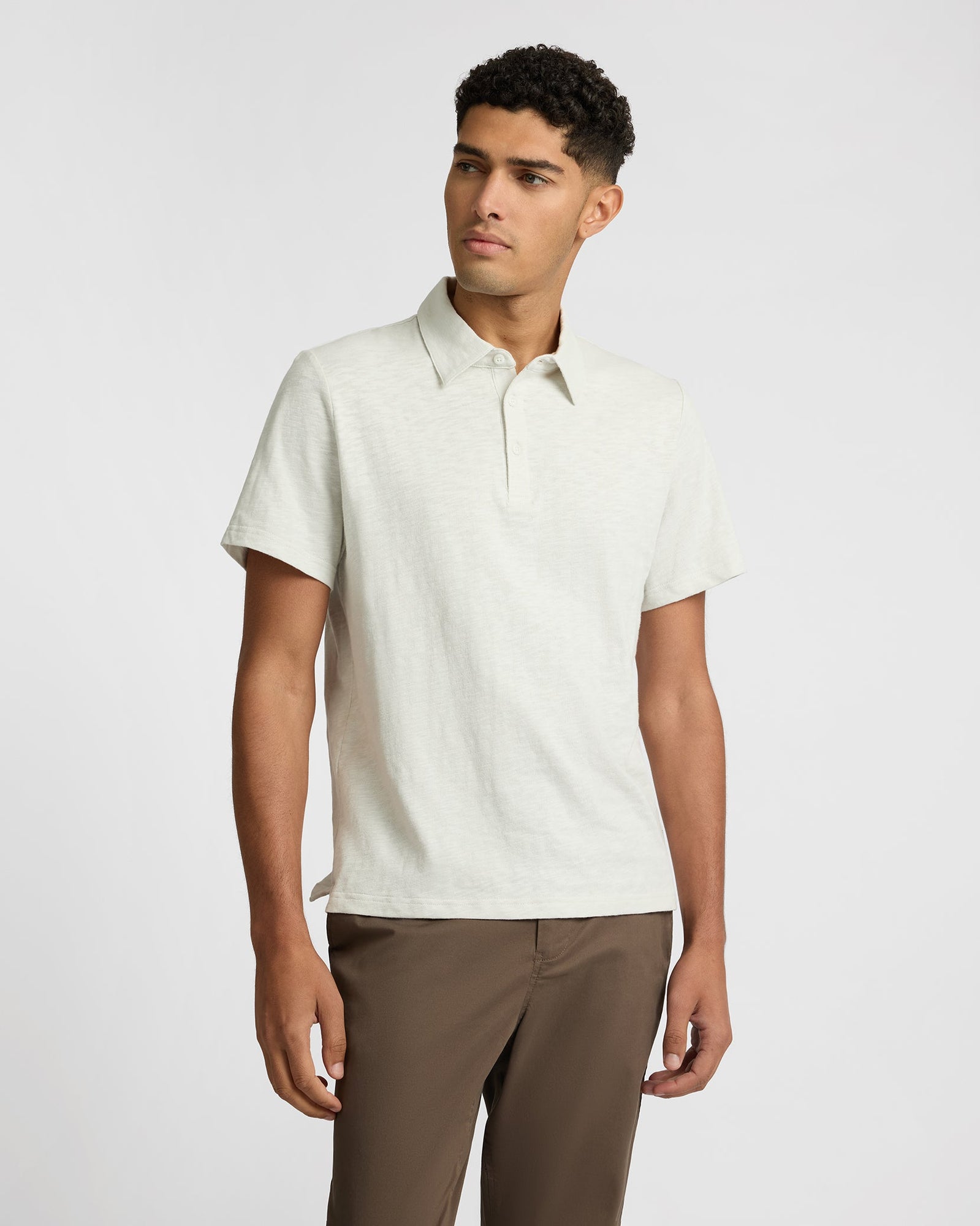 Mens | Heavyweight Slub Polo | Bone