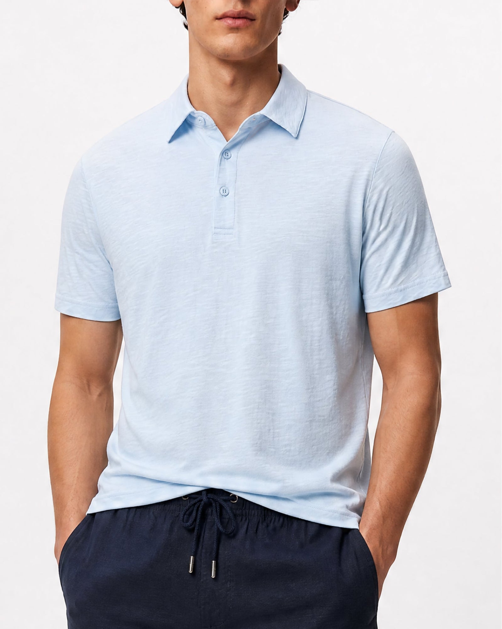 Mens | Slub Short Sleeve Polo | Ice
