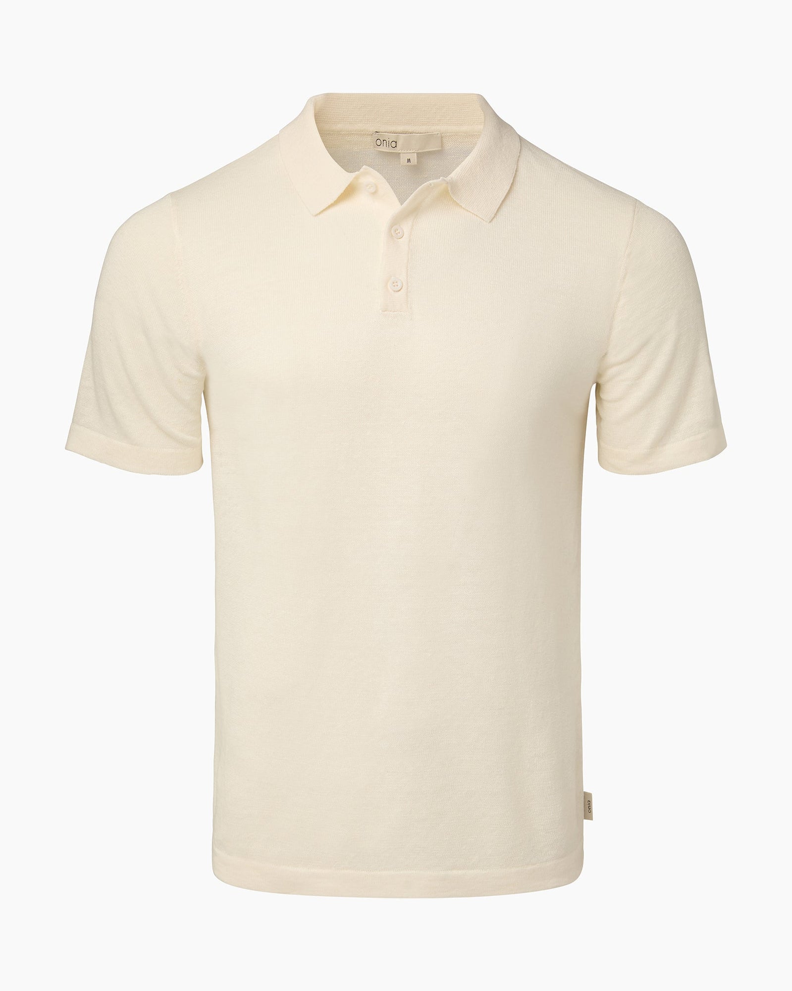 Mens | Linen Sweater Polo | Egret