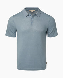 Mens | Linen Sweater Polo | Baby Blue