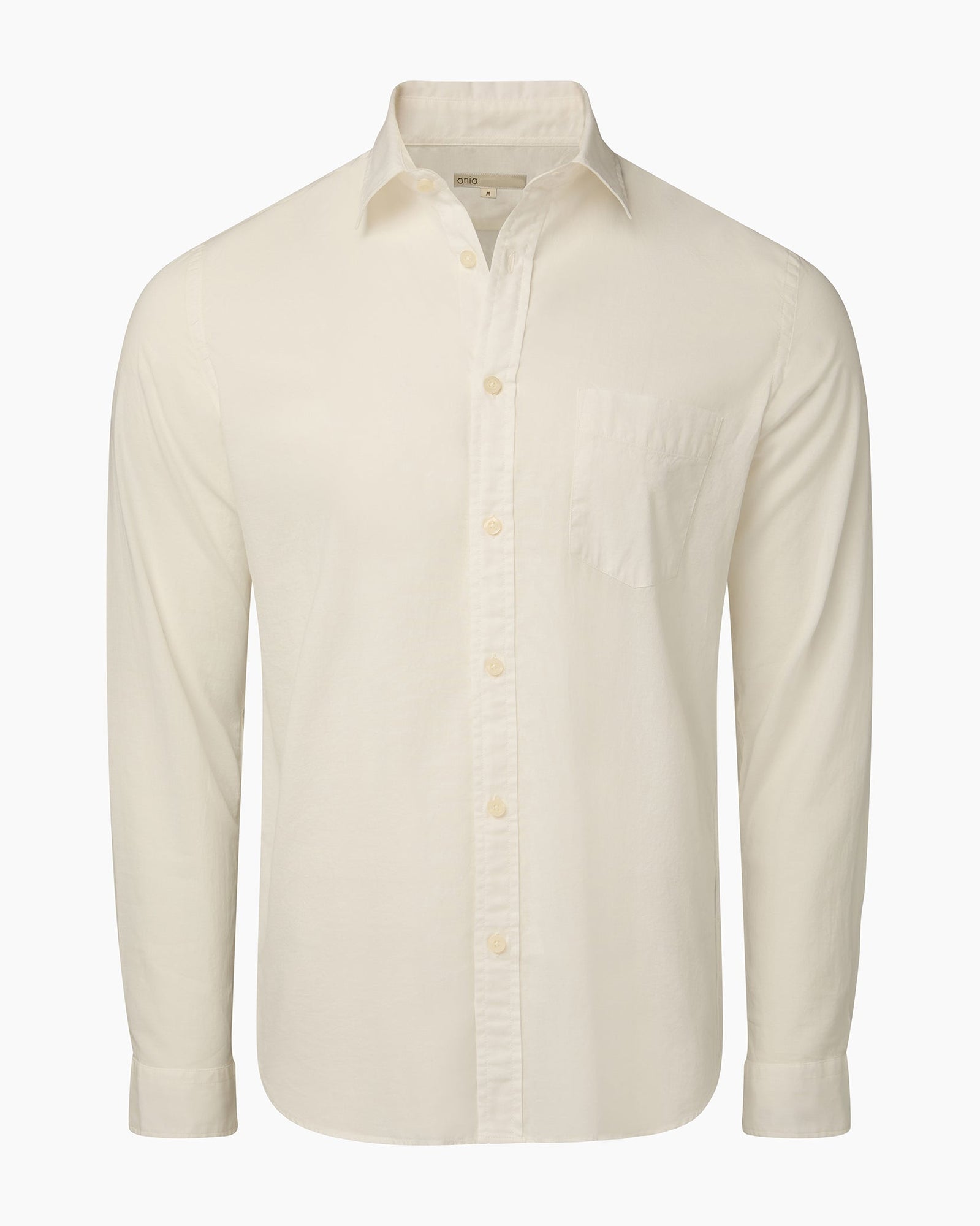 Mens | Garment Dye Cotton Voile Shirt | White
