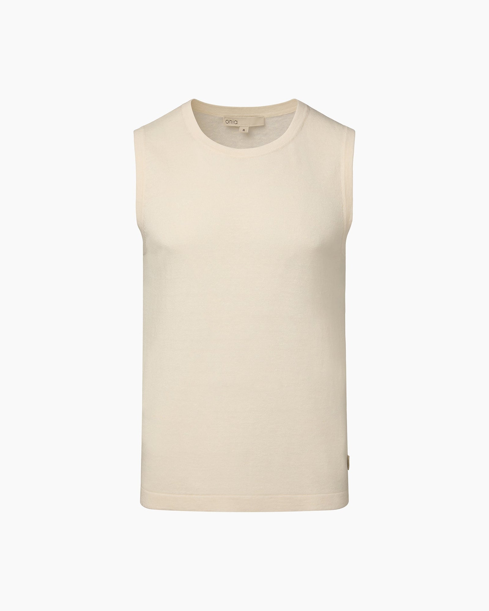 Mens | Linen Sweater Tank Top | Egret