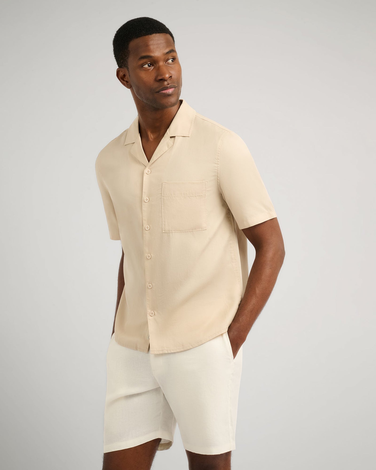 Mens | Lyocell Vacation Shirt | Stone