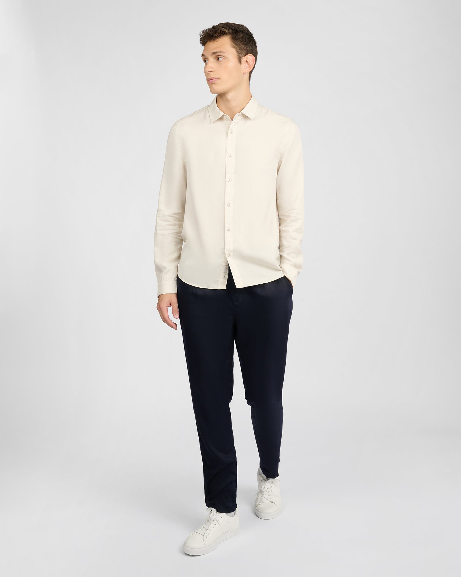 Mens | Lyocell Long Sleeve Shirt | White