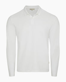 Mens | Long Sleeve Pique Polo | White